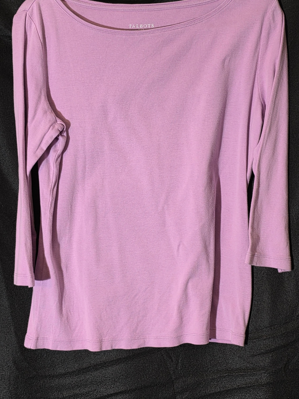 Talbots Lavender Boatneck Long Sleeve Tee
